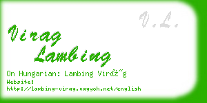 virag lambing business card